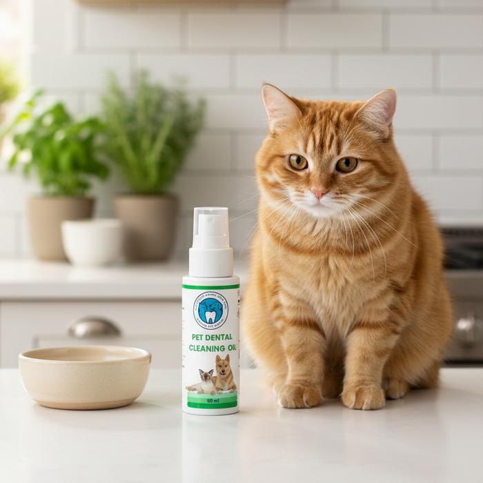 Cat with Pet Dental Oil