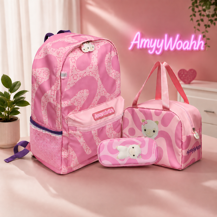 Pink LLamabean Dream Back Pack Bundle
