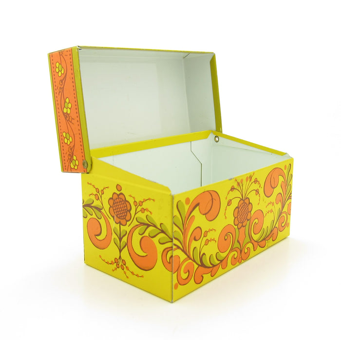Vintage retro Avon metal recipe box