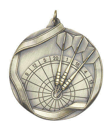 Ribbon Series Sport Medals - 2 1/4 inch  Medal with ribbon  - Darts