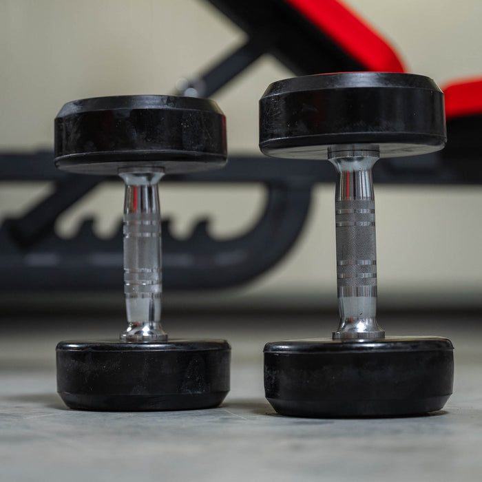 Rival Round Rubber Dumbbells - 10kg Pair