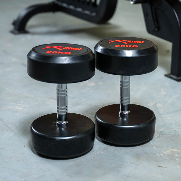 Rival Round Rubber Dumbbells - 20kg Pair