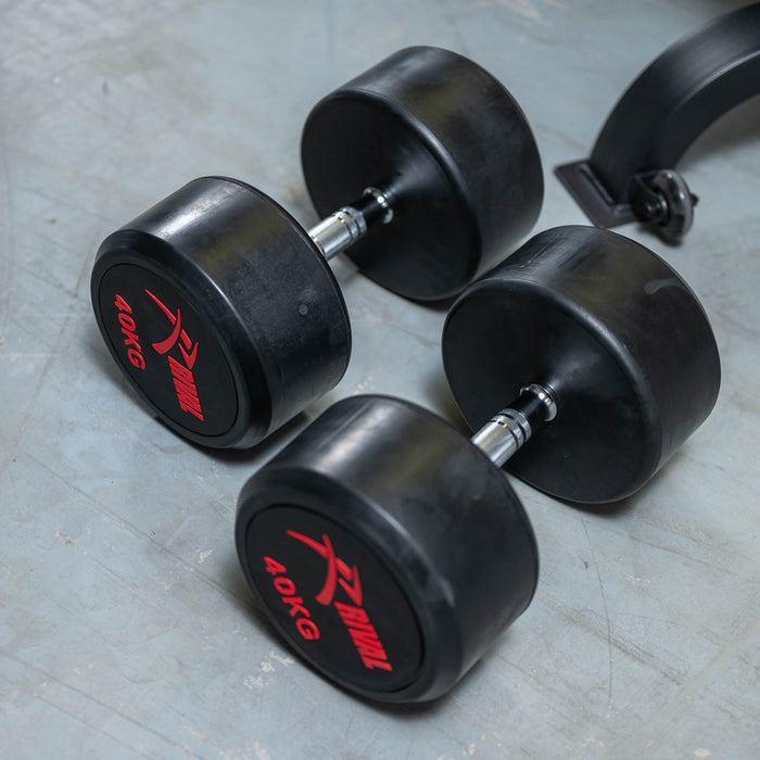 Rival Round Rubber Dumbbells - 40kg Pair