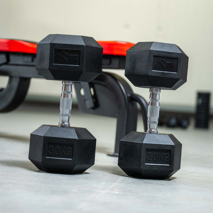 Rival Rubber Hex Dumbbell 30kg Pair