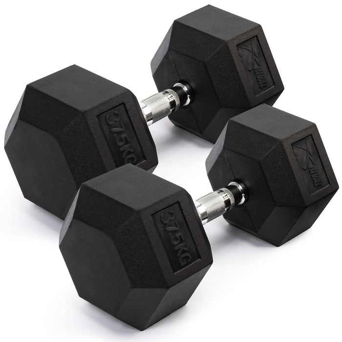 Rival Rubber Hex Dumbbell 37.5kg Pair