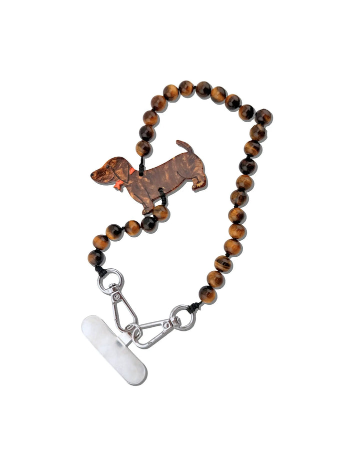 Solar Eclipse - Hand-painted Dachshund Bracelet Phone Chain by Solar Eclipse