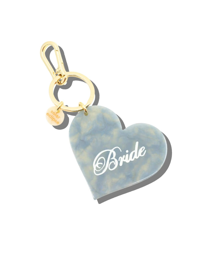 Solar Eclipse - Hand-painted Bride Heart Bag Charm + Keychain | Eco-Friendly by Solar Eclipse