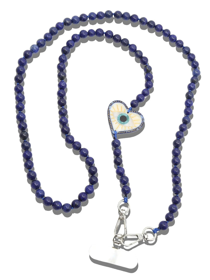 Solar Eclipse - Hand-painted Coastal Lucky Eye Crossbody Phone Chain by Solar Eclipse