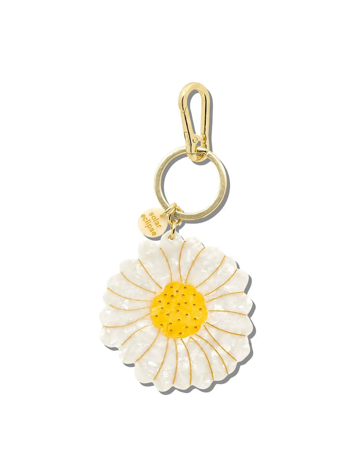 Solar Eclipse - Hand-painted Daisy Bag Charm & Keychain | Eco-Friendly by Solar Eclipse
