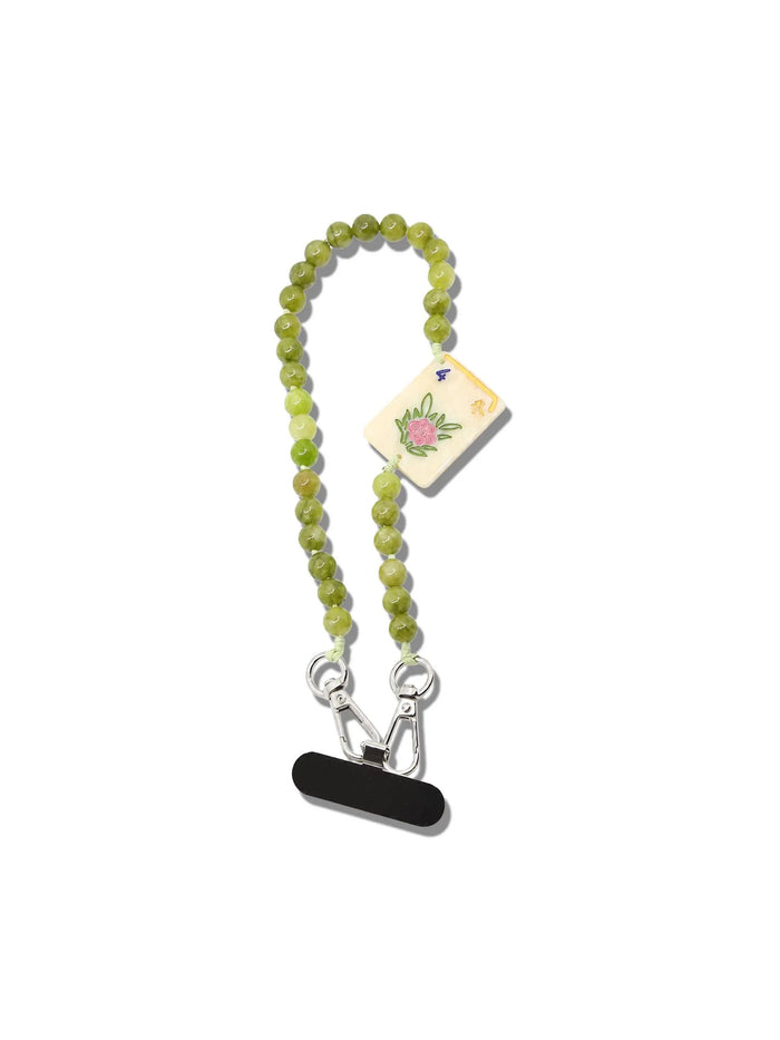 Solar Eclipse - Hand-painted Flower Mahjong Bracelet Phone Chain by Solar Eclipse