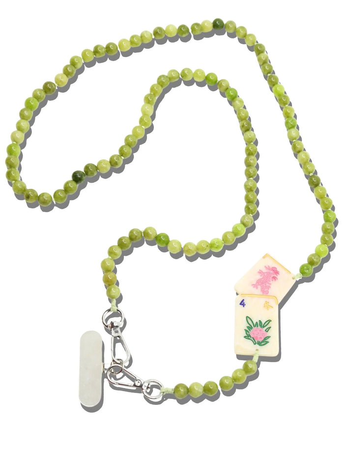Solar Eclipse - Hand-painted Flower Mahjong Crossbody Phone Chain by Solar Eclipse
