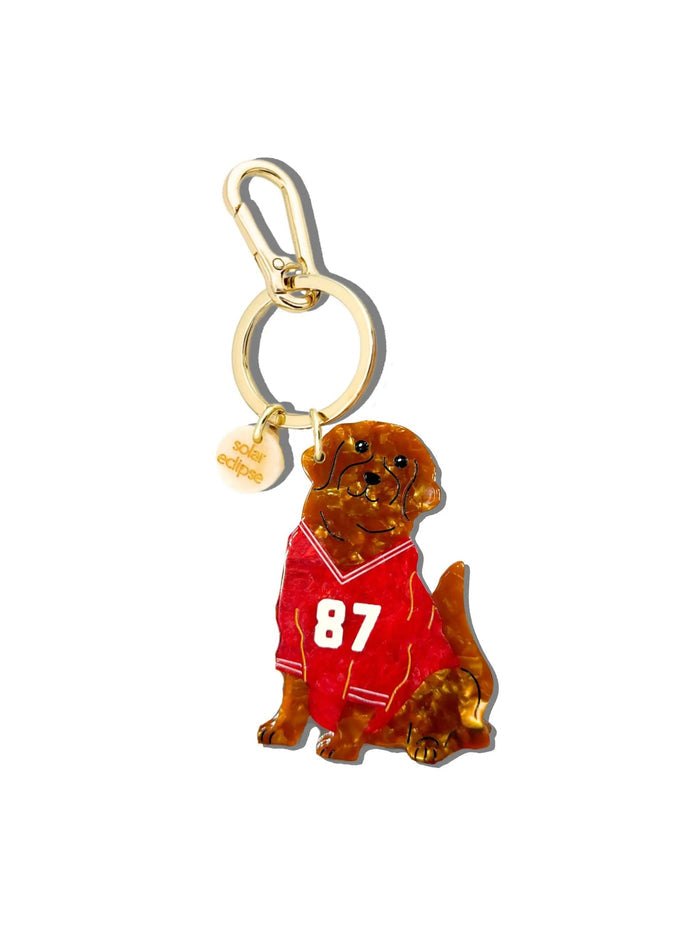 Solar Eclipse - Hand-painted Football Dog Bag Charm + Keychain | Eco-Friendly by Solar Eclipse