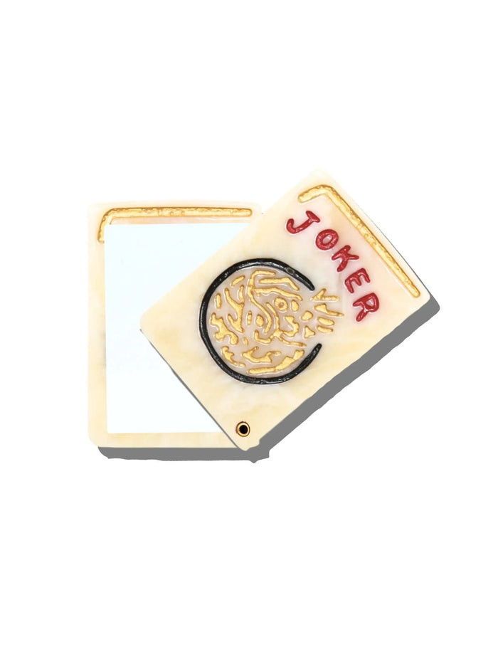 Solar Eclipse - Hand-painted Joker Mahjong Compact Mirror | Eco-Friendly by Solar Eclipse