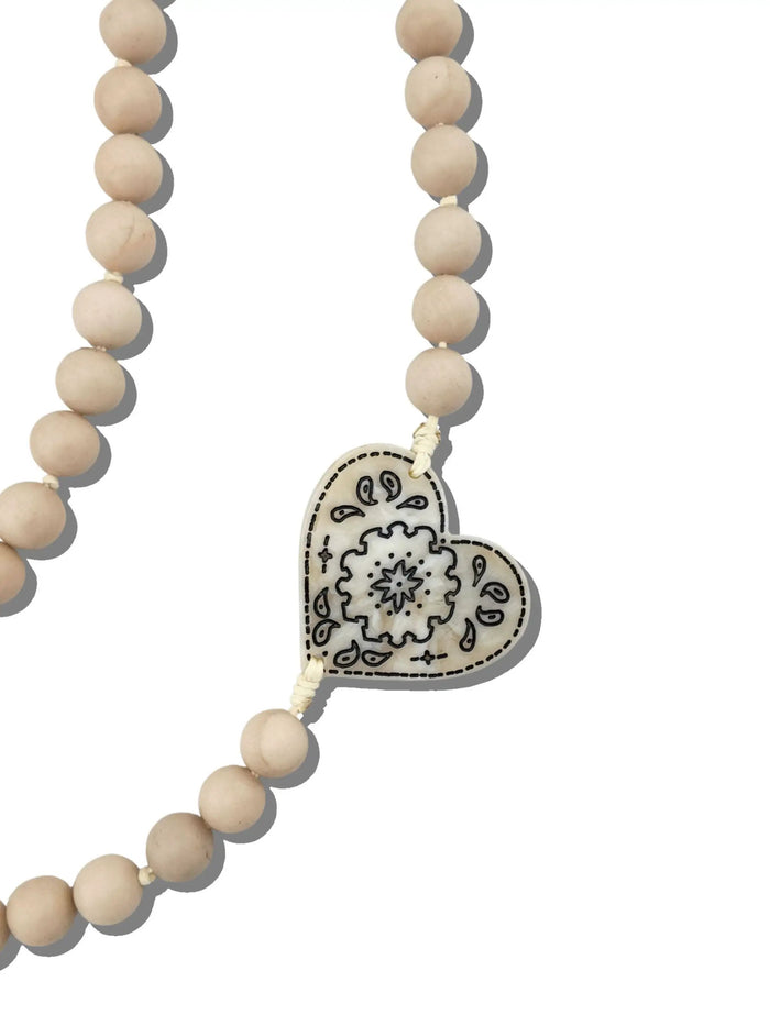 Solar Eclipse - Hand-painted Paisley Heart Gemstone Crossbody Phone Chain by Solar Eclipse
