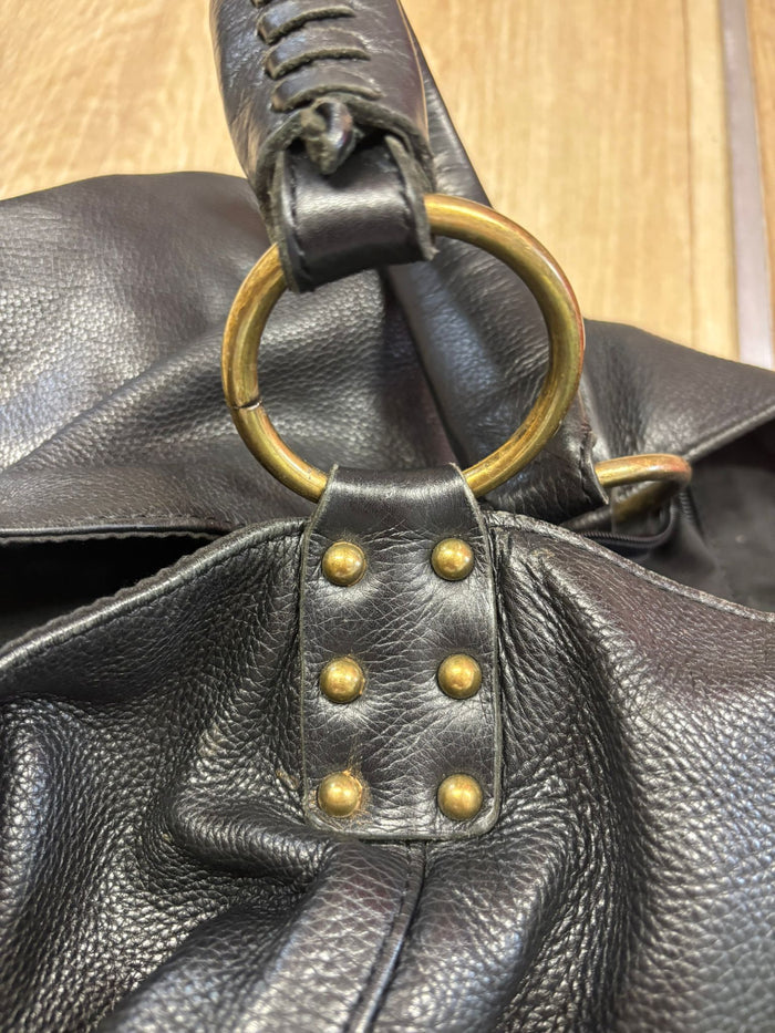 Stella & Max Black Leather Tote Bag