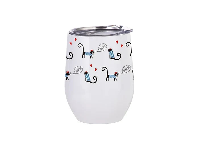 Sublimation 12oz Stainless Steel Stemless Wine Cup (White)