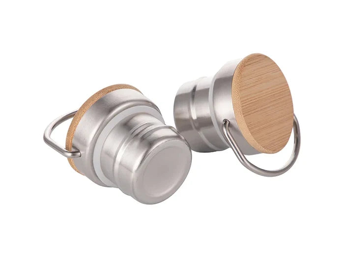 Sublimation 500ml/17oz Portable Bamboo Lid Stainless Steel Bottle (Silver)