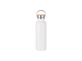 Sublimation 750ml/25oz Portable Bamboo Lid Stainless Steel Bottle (White)