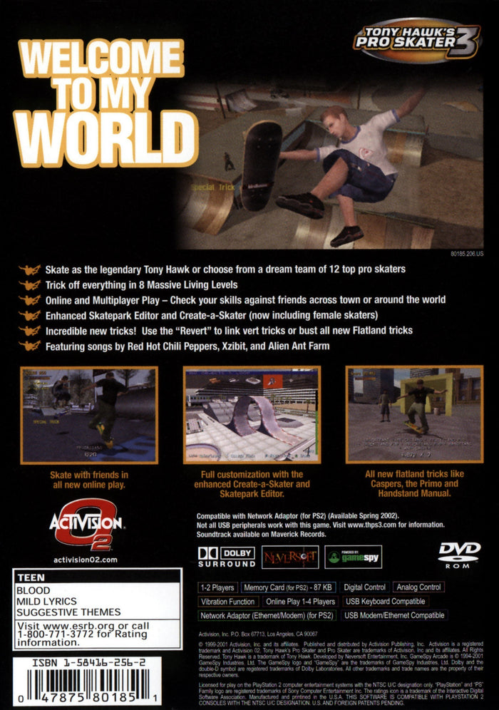 Tony Hawk's Pro Skater 3 PS2 - Video Game - Used - CaveGamers - Image 2