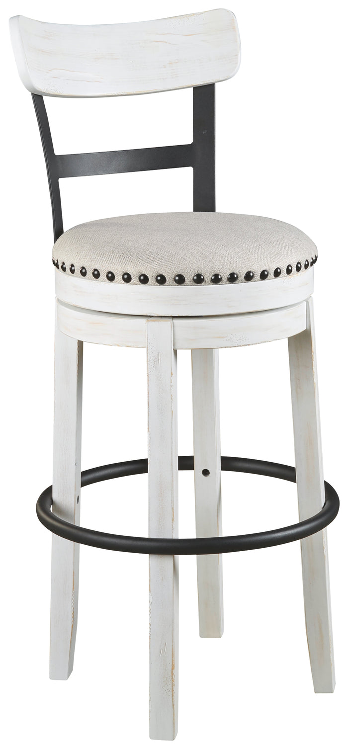 Valebeck D546-530 White Tall UPH Swivel Barstool1CN