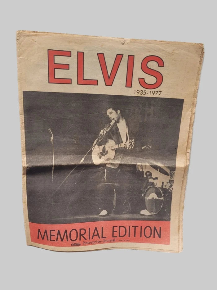 VTG Rare 1977 Original Print Elvis Presley Memorial Edition News Paper & Picture