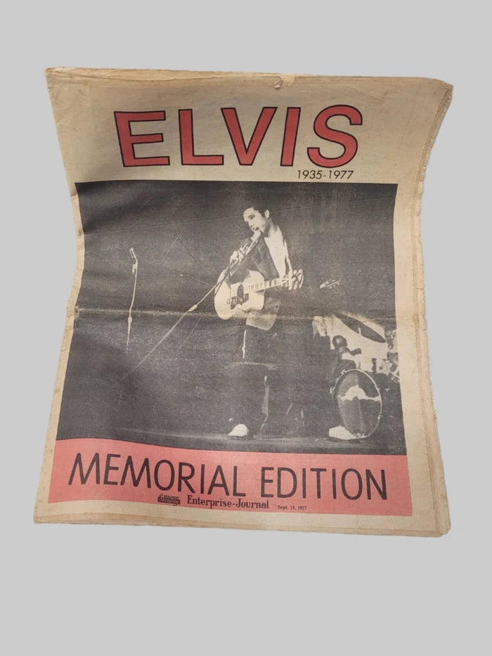 VTG Rare 1977 Original Print Elvis Presley Memorial Edition News Paper & Picture