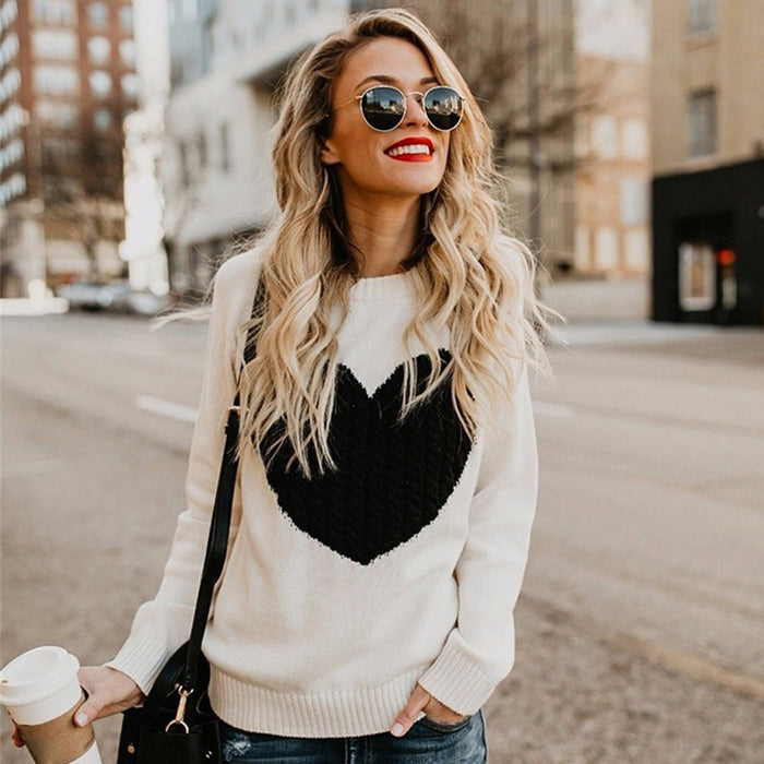 Women Casual Heart You Sweater