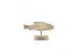 Wood Fish Sculpture on Stand