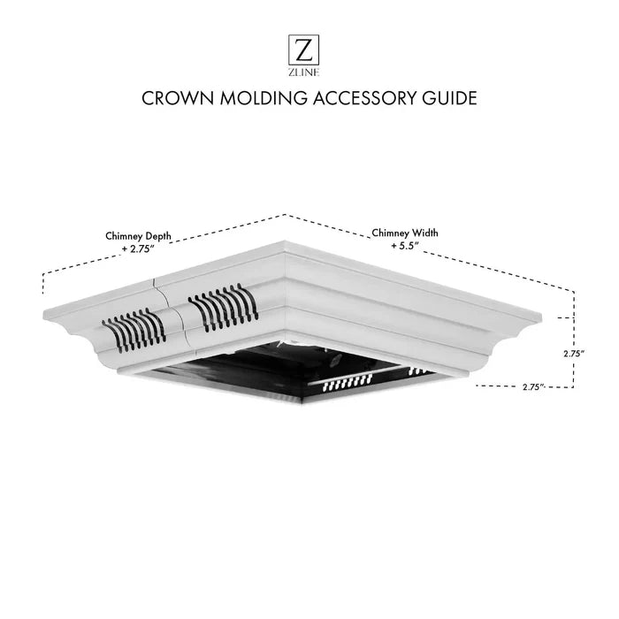ZLINE Crown Molding in Stainless Steel with Built - in Bluetooth Speakers CM6 - BT - GL9i - Farmhouse Kitchen and Bath