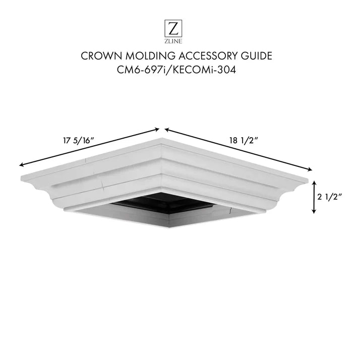 ZLINE Crown Molding Profile 6 for Island Mount Range Hood CM6 - 697i/KECOMi - 304 - Farmhouse Kitchen and Bath