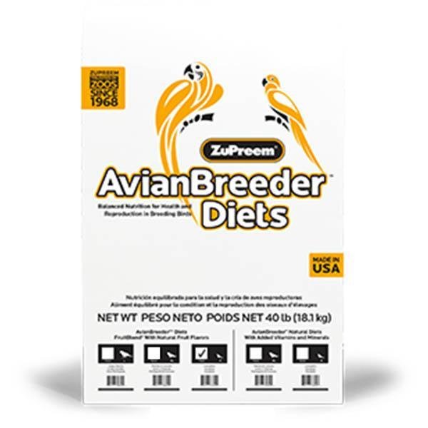 Zupreem Avian Breeder Diet Fruit Blend Medium 40 lb. - New York Bird Supply